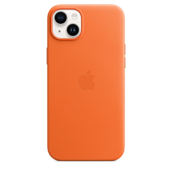 Чохол для iPhone 14 Plus Apple Leather Case with MagSafe - Orange (MPPF3) UA