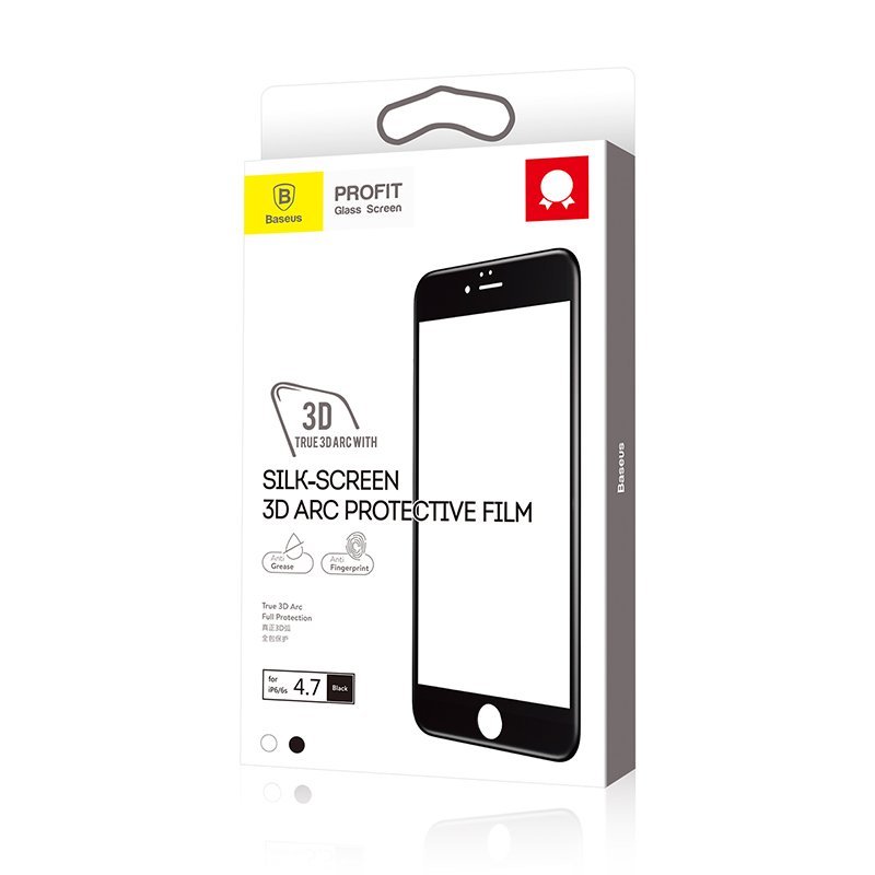 Захисне скло для iPhone 6 / 6s Baseus 3D Arc ( White )