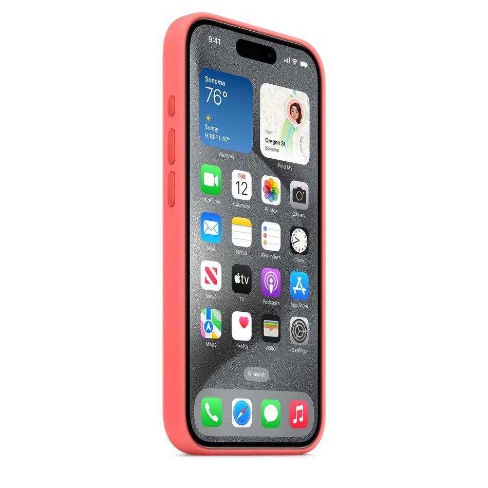 Чехол для iPhone 15 Pro Apple Silicone Case with MagSafe - Guava (MT1G3)