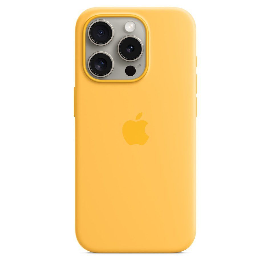 Чехол для iPhone 15 Pro Apple Silicone Case with MagSafe - Sunshine (MWNK3)
