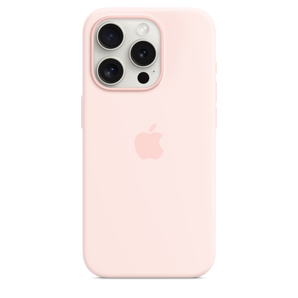Чехол для iPhone 15 Pro Apple Silicone Case with MagSafe - Light Pink (MT1F3)