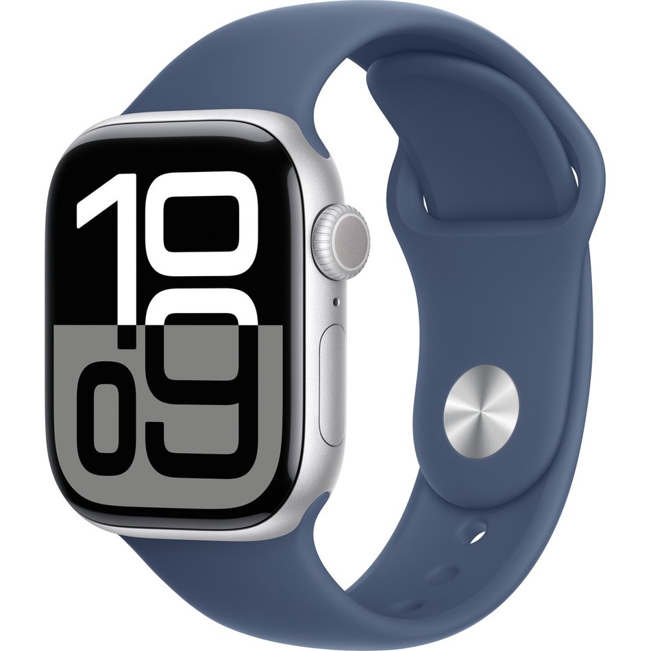 Apple Watch Series 10 GPS 42mm Silver Alu. Case w. Denim Sport Band - S/M (MWWA3)