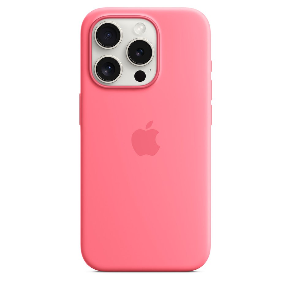 Чехол для iPhone 15 Pro Apple Silicone Case with MagSafe - Pink (MWNJ3)