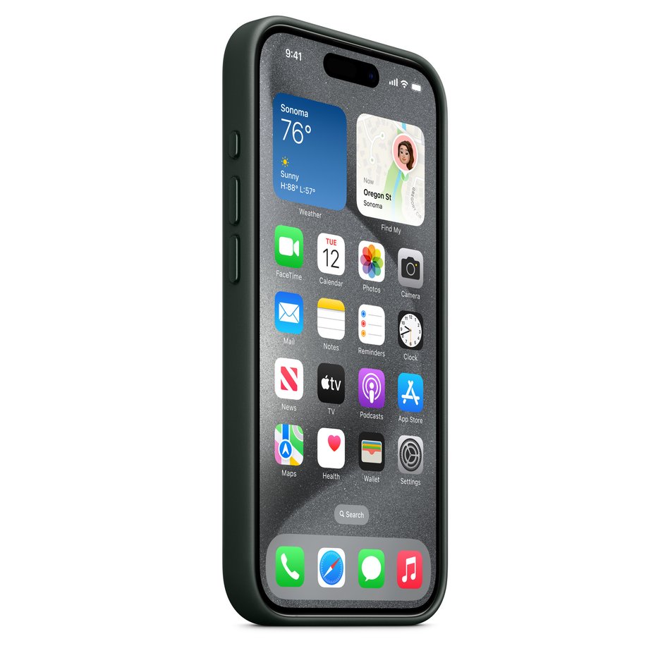 Чехол для iPhone 15 Pro Apple FineWoven Case with MagSafe - Evergreen (MT4U3)