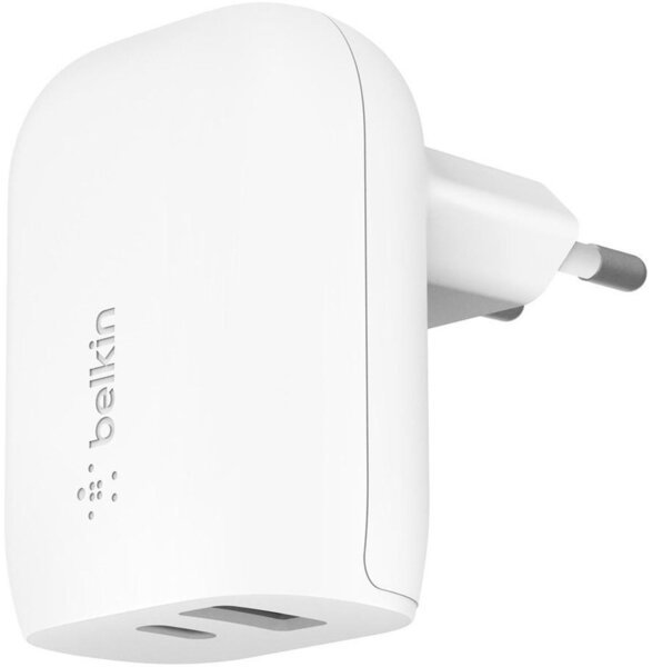 МЗП Belkin Home Charger 32W DUAL USB-C/USB-A, White (WCB008VFWH)