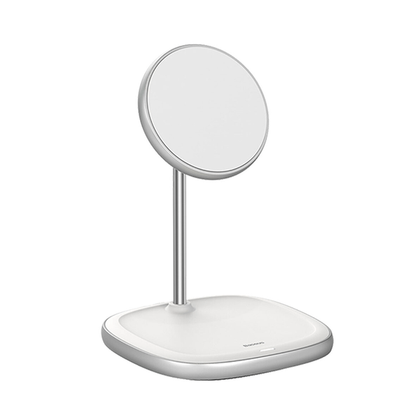 БЗП Baseus Swan Magnetic Desktop Bracket Wireless Charger (suit for IP12) White (005884)