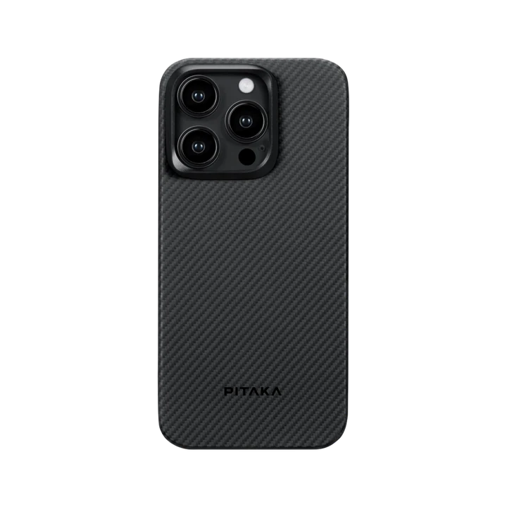 Чехол для iPhone 15 Pro Max Pitaka MagEZ Case 4 Twill 600D Black/Grey (KI1501PMA)