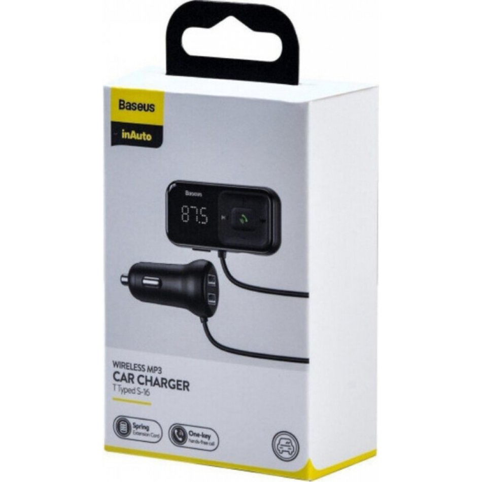 АЗП Baseus T Typed S-16 Wireless MP3 Car Charger (Black) CCTM-E01