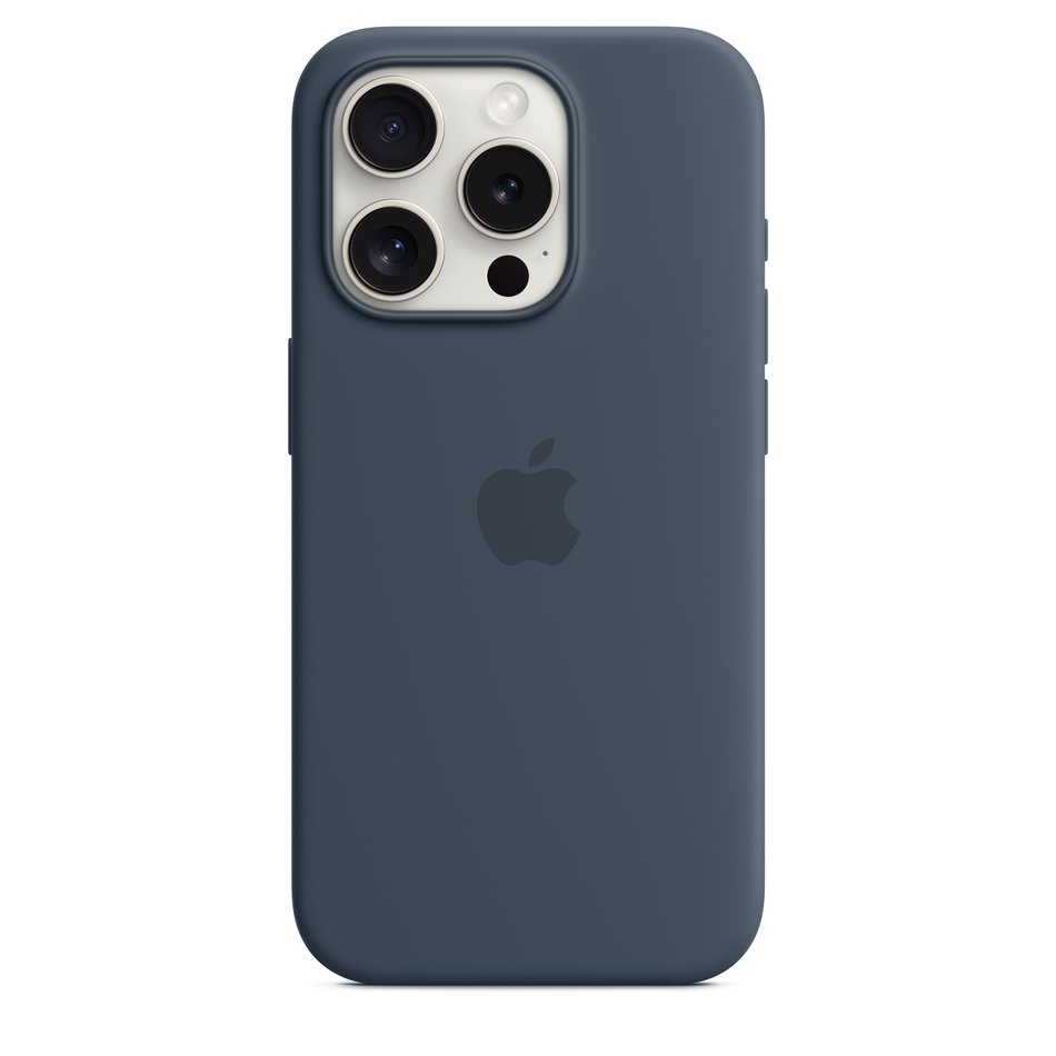Чехол для iPhone 15 Pro Apple Silicone Case with MagSafe - Storm Blue (MT1D3)