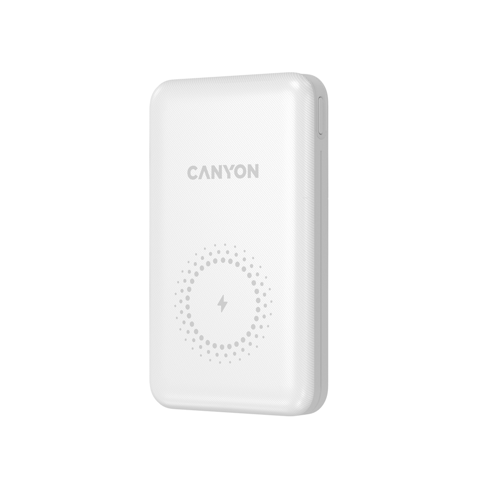 ПЗП CANYON 18W PD+QC3.0+10W Magnet Wireless Charger 10000 mAh (White) CNS-CPB1001W
