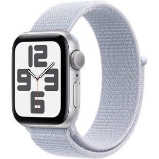 Apple Watch SE 2 GPS 40mm Silver Aluminium Case w. Blue Cloud Sport Loop (MXEE3)