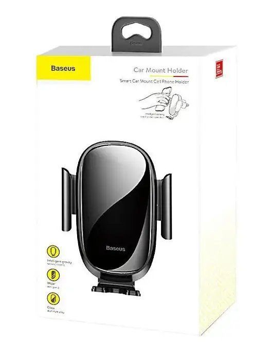 Держатель Baseus Smart Car Mount Cell Holder (Black) (SUGENT-ZN01)