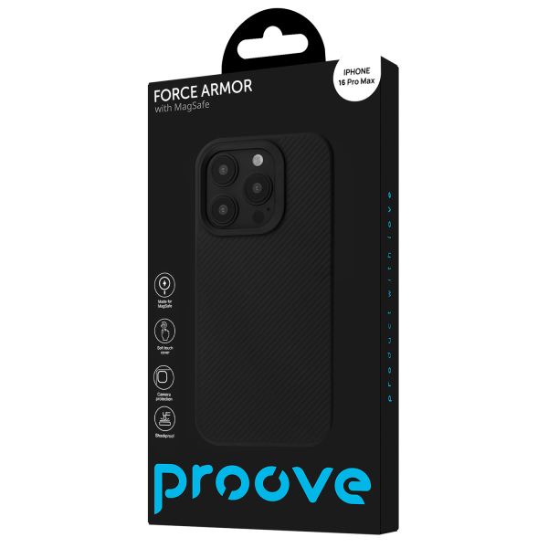 Чехол для iPhone 16 Pro Max Proove Force Armor with Magnetic Ring (Black) PCFAIP16PM02