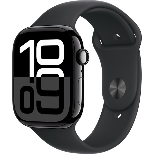 Apple Watch Series 10 GPS 46mm Jet Black Alu. Case w. Black Sport Band - S/M (MWWP3)