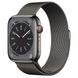 No Box Apple Watch Series 8 45mm GPS + Cellular Graphite Stainless Steel Case w. Graphite Milanese Loop (MNKW3/MNKX3)
