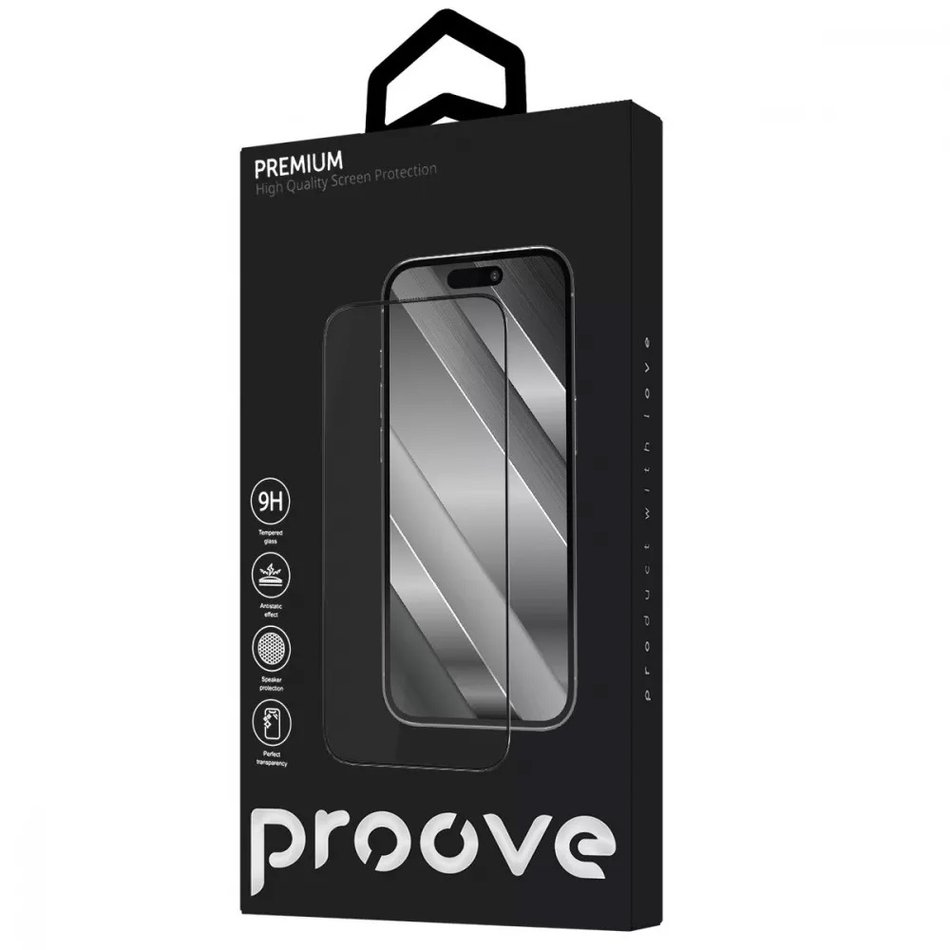 Защитное стекло для iPhone 14 Pro Max/15 Plus/16 Plus Proove Premium (Black) (PGPPMI14PM01)