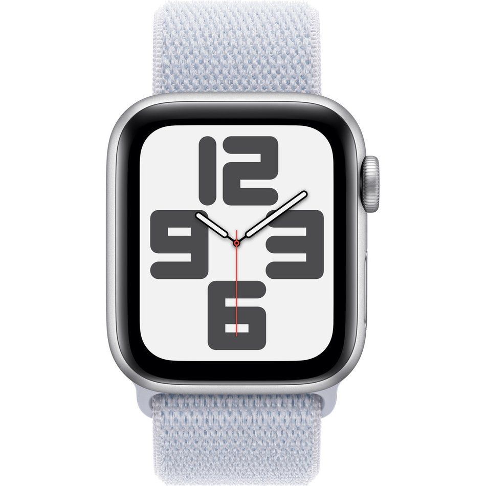 Apple Watch SE 2 GPS 40mm Silver Aluminium Case w. Blue Cloud Sport Loop (MXEE3)