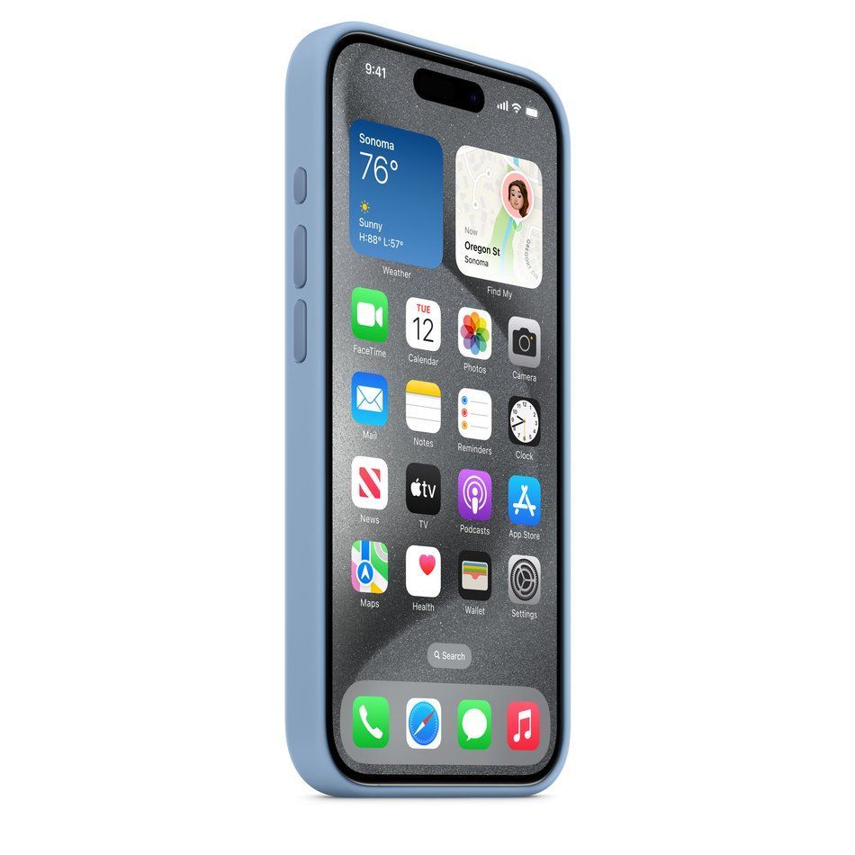 Чехол для iPhone 15 Pro Apple Silicone Case with MagSafe - Winter Blue (MT1L3)