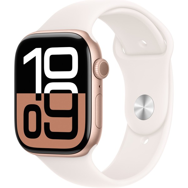 Apple Watch Series 10 GPS 46mm Rose Gold Alu. Case w. Light Blush Sport Band - M/L (MWWU3)