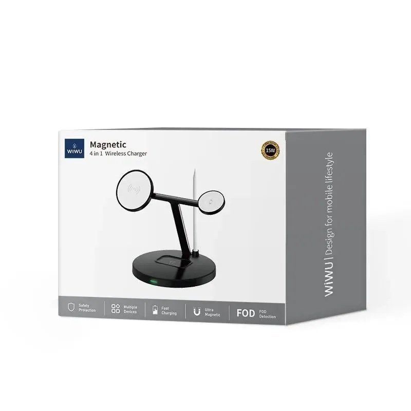 БЗУ WIWU Magnetic Cableless Charger 4in1 Series (Black) (Wi-W032)
