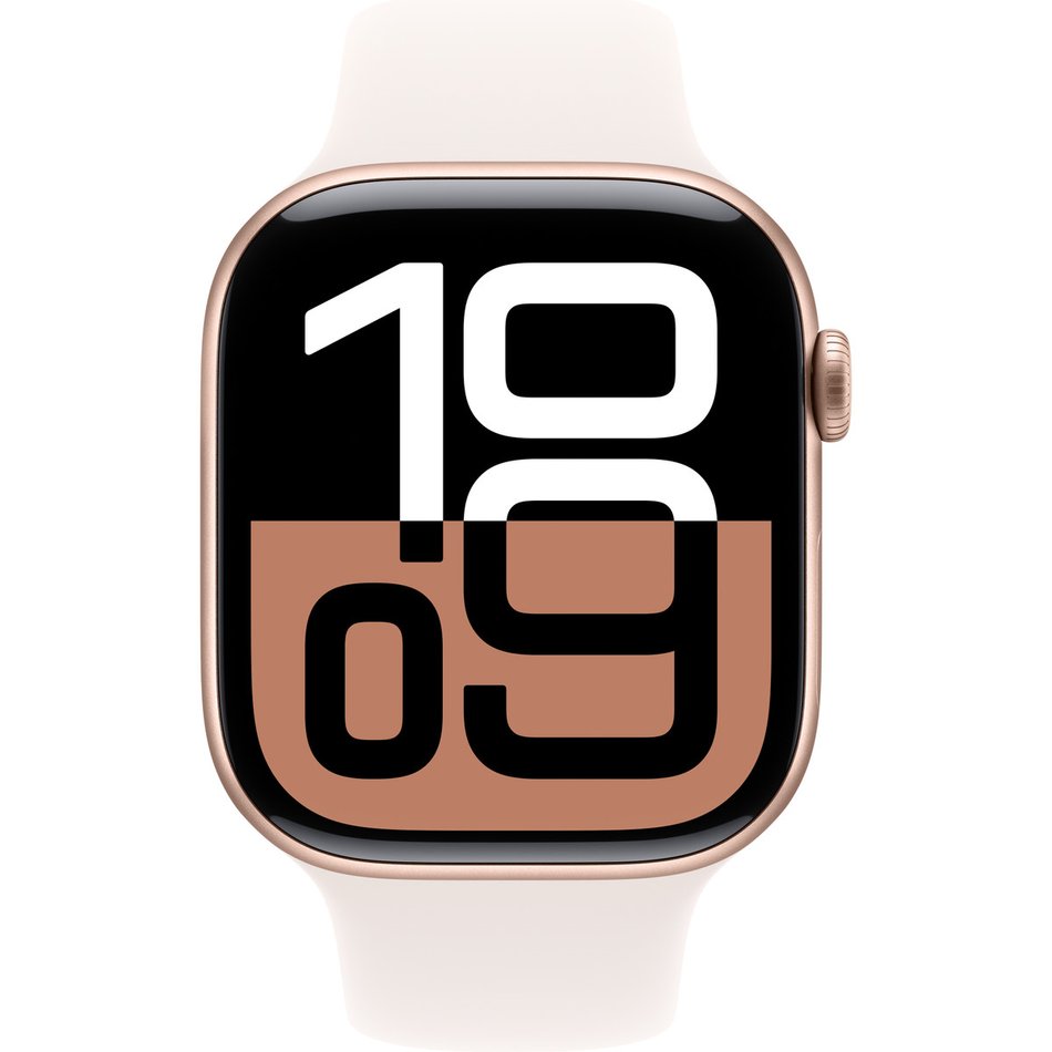 Apple Watch Series 10 GPS 46mm Rose Gold Alu. Case w. Light Blush Sport Band - M/L (MWWU3)