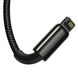 USB шнур Baseus Tungsten Gold One-for-three Fast Charging Data 3-in-1 (Micro+Lightning+Type-C) 3,5A (1,5m) (Black) CAMLTWJ-01