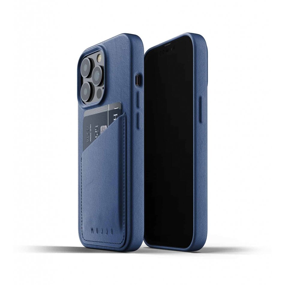 Чехол для iPhone 13 Pro MUJJO Wallet Full Leather (Monaco Blue) MUJJO-CL-016-BL