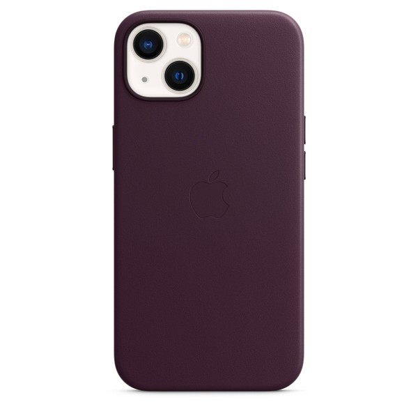 Чехол для iPhone 13 Apple Leather Case with Magsafe (Dark Cherry) MM143 UA