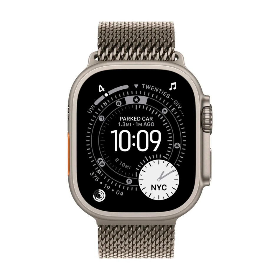 Apple Watch Ultra 3 GPS + Cellular 49mm Natural Tit. Case w. Natural Tit. Milanese Loop - Small (MEWW4)