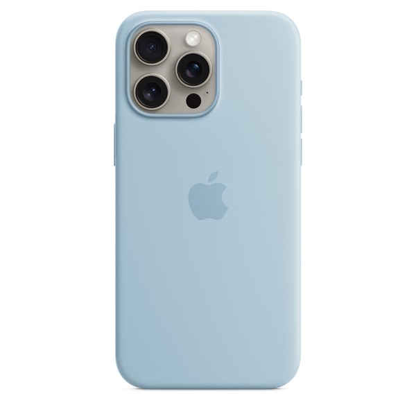 Чехол для iPhone 15 Pro Max Apple Silicone Case with MagSafe - Light Blue (MWNR3)
