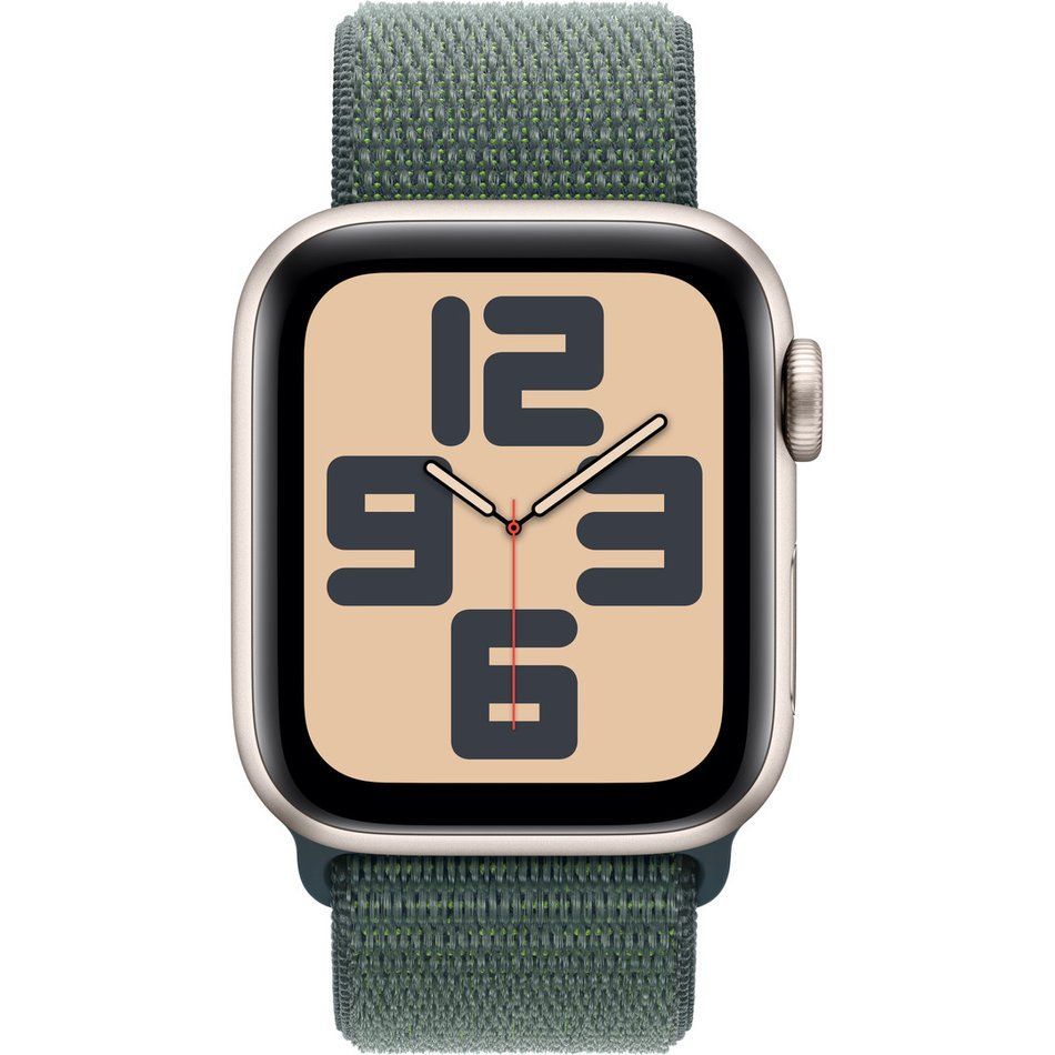 Apple Watch SE 2 GPS + Cellular 40mm Starlight Aluminium Case w. Lake Green Sport Loop (MXGH3)