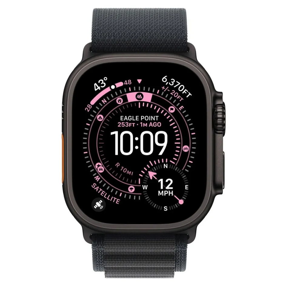 Apple Watch Ultra 3 GPS + Cellular 49mm Black Tit. Case w. Black Alpine Loop - Medium (MF0V4)