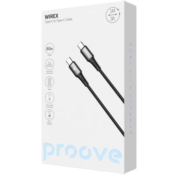Кабель Proove WireX Type-C to Type-C 60W (1m) (Black) (CCWX60002201)