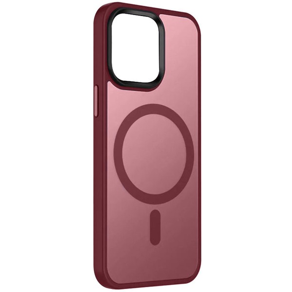 Чехол для iPhone 15 Pro Max Metal Buttons with MagSafe Colorful (Bordo)