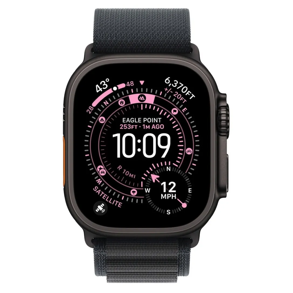 Apple Watch Ultra 3 GPS + Cellular 49mm Black Tit. Case w. Black Alpine Loop - Large (MF0X4)