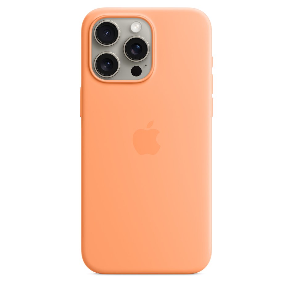 Чохол для iPhone 15 Pro Max Apple Silicone Case with MagSafe - Orange Sorbet (MT1W3)