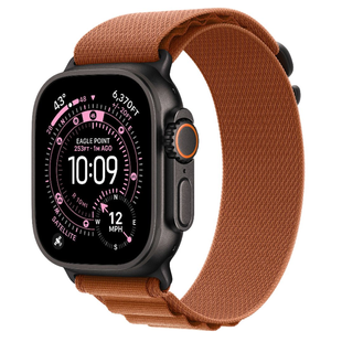 Apple Watch Ultra 3 GPS + Cellular 49mm Black Tit. Case w. Terra Cotta Alpine Loop - Small (MG9D4)