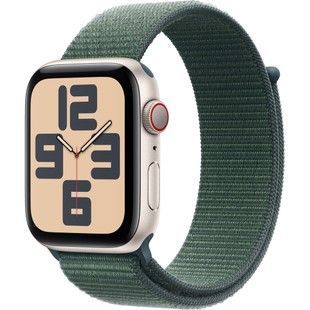 Apple Watch SE 2 GPS + Cellular 44mm Starlight Aluminium Case w. Lake Green Sport Loop (MXGV3)