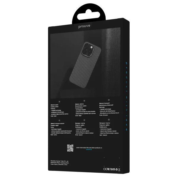 Чохол для iPhone 15 Pro Max Proove Carbon Slim with Magnetic Ring (Black) PCCSIP15PM02