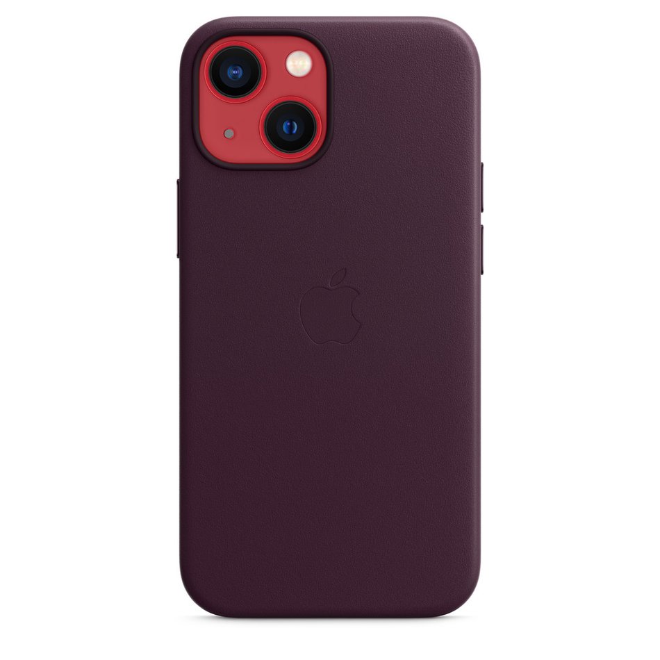 Чехол для iPhone 13 mini Apple Leather Case with Magsafe (Dark Cherry) MM0G3 UA