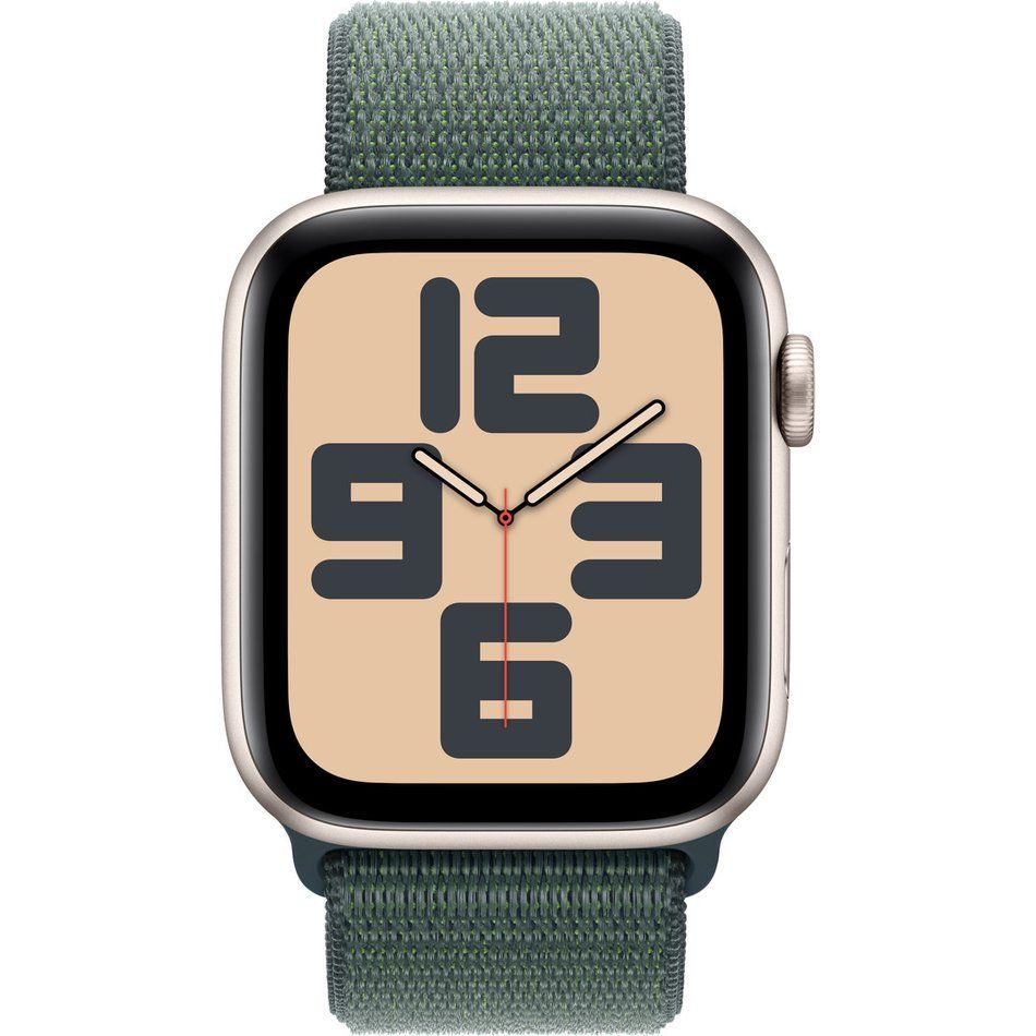 Apple Watch SE 2 GPS + Cellular 44mm Starlight Aluminium Case w. Lake Green Sport Loop (MXGV3)