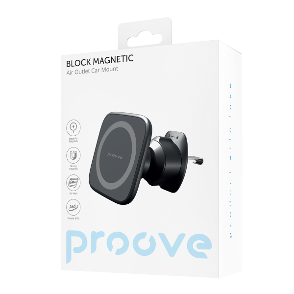 Автомобильный держатель Proove Block Magnetic Air Outlet Car Mount (Black) (CHMA00000001)