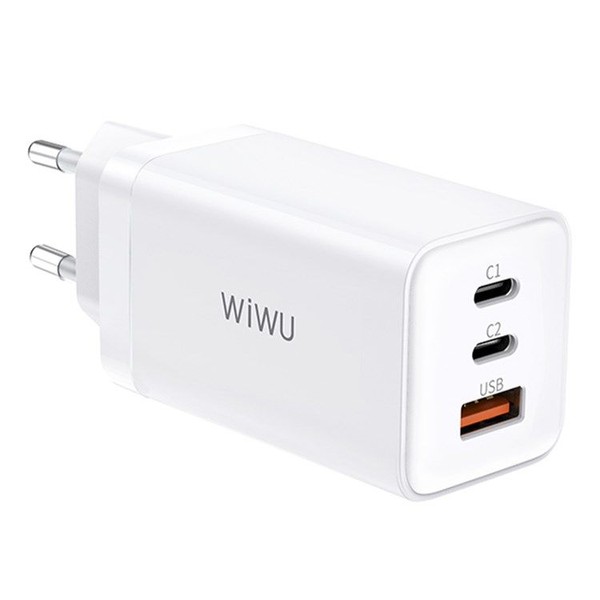 СЗУ Wiwu GaN Tech Charge Series 2xType-C+USB 65W (White) TC-6521