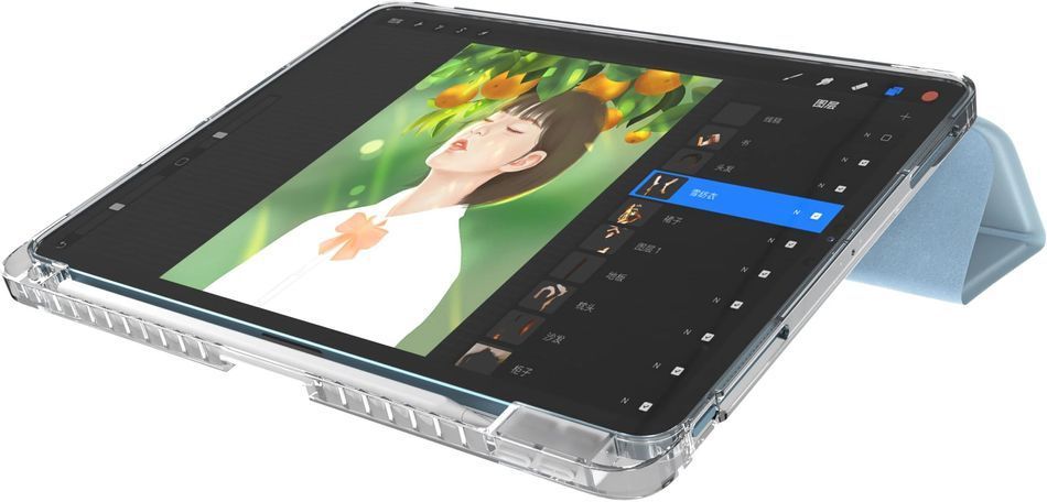 Чехол для iPad Air 13" (2024) Comma Joy PU Case with Pen Holder Series (Grey)