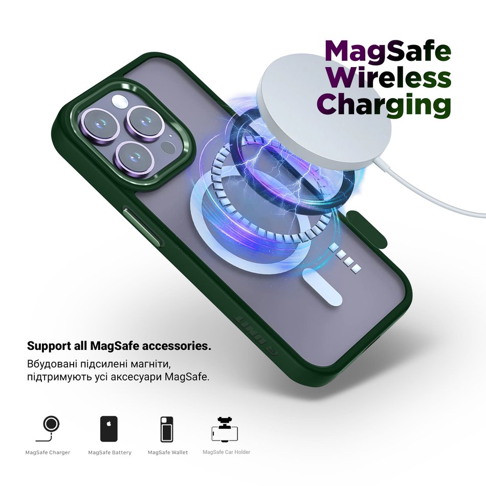 Чехол для iPhone 13 Pro ArmorStandart Unit MagSafe Dark Green (ARM66941)