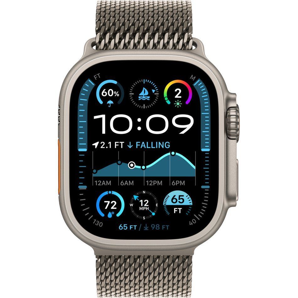 Apple Watch Ultra 2 GPS + Cellular 49mm Natural Titanium Case w. N. Titanium Milanese Loop - S (MX4M3)