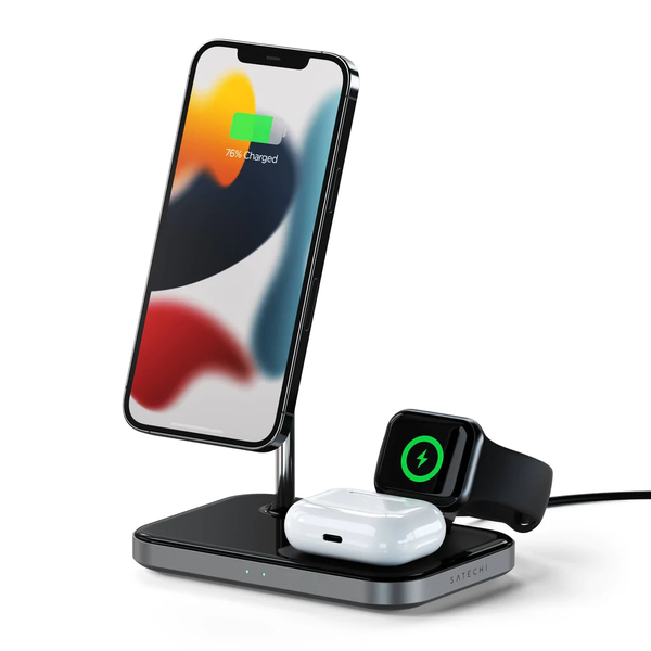 БЗУ Satechi Aluminum 3 in 1 Magnetic Wireless Charging Stand Space Gray (ST-WMCS3M)