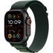 Apple Watch Ultra 2 GPS + Cellular 49mm Black Titanium Case with Dark Green Alpine Loop - Medium (MX4R3)