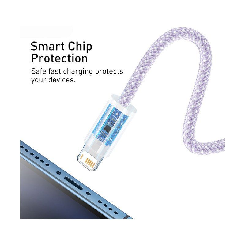 Кабель Baseus Dynamic Series Fast Charging 2.4A USB to Lightning 1m (Purple) CALD000405