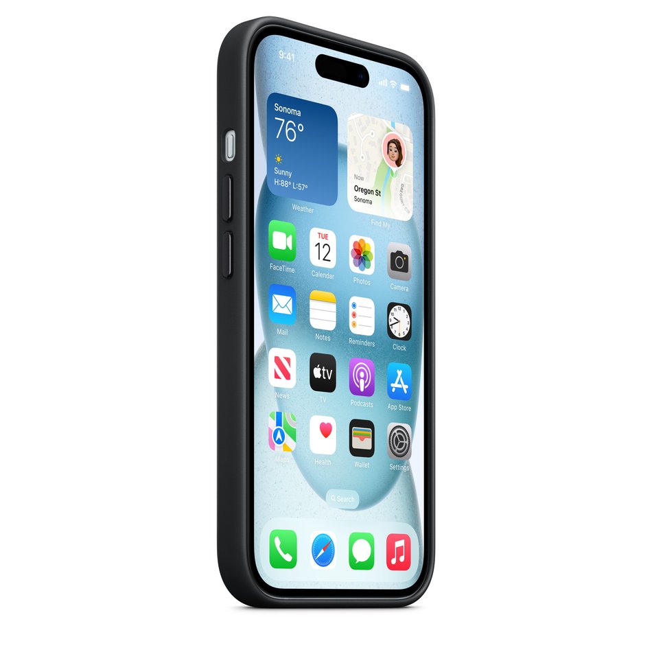 Чехол для iPhone 15 Apple FineWoven Case with MagSafe - Black (MT393)